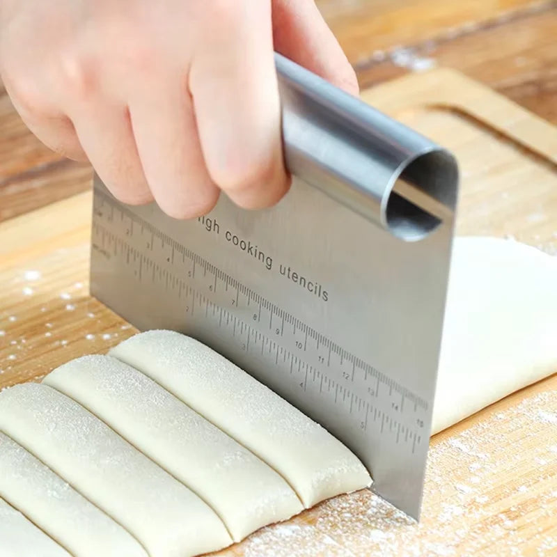 Stainless Steel Dough scraper with Measuring Scale - Baking Tool