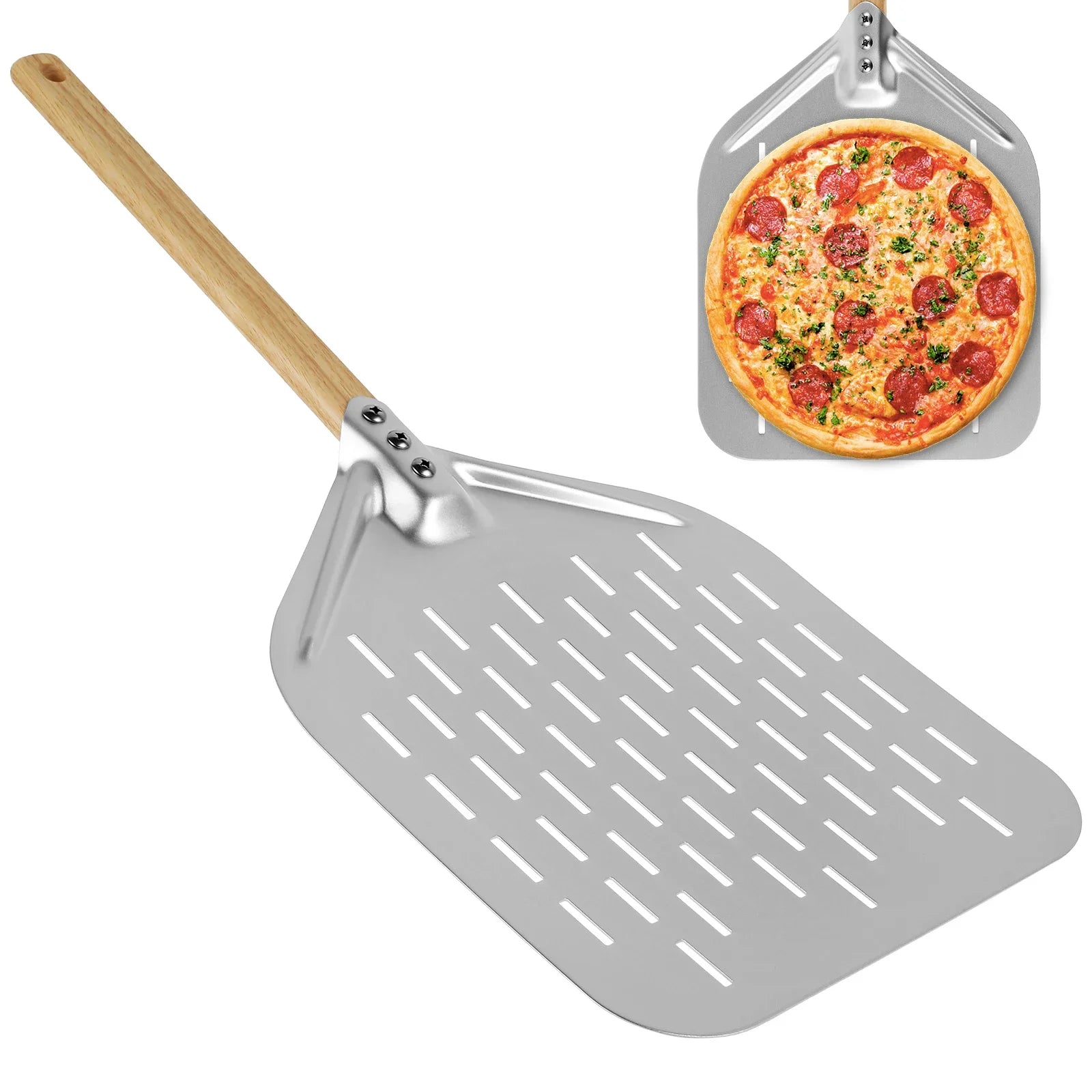 Aluminum Pizza Peel – Lightweight with Wooden Handle